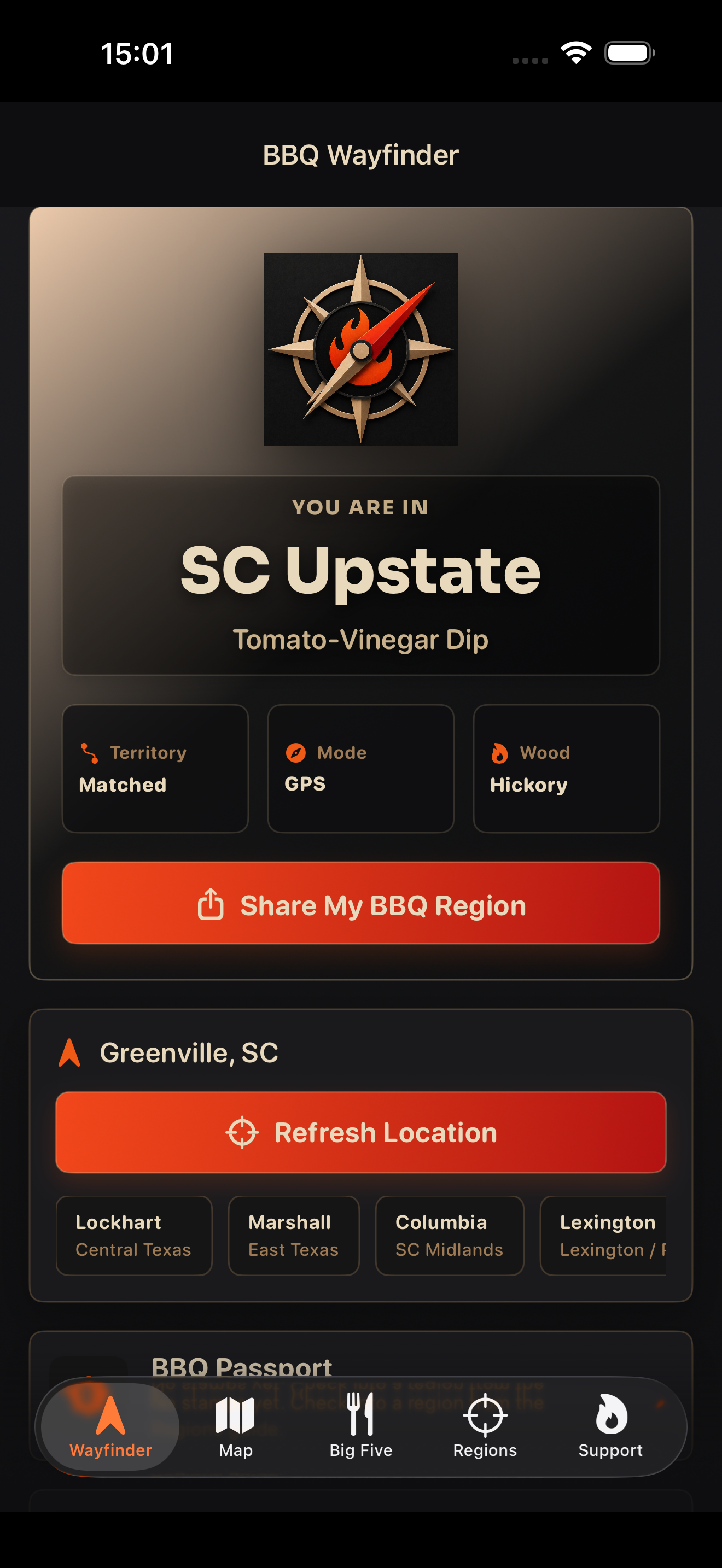BBQ Wayfinder screen 1