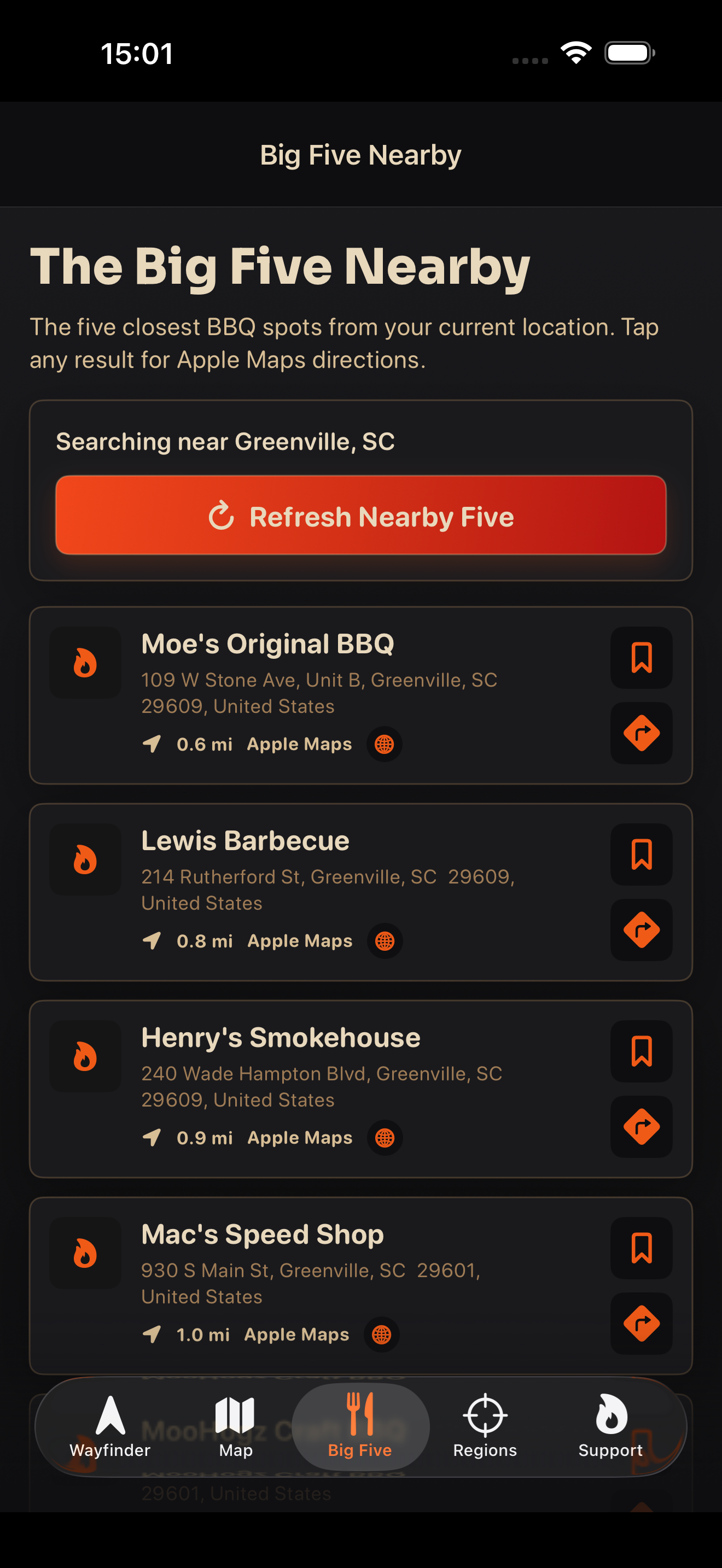 BBQ Wayfinder screen 3